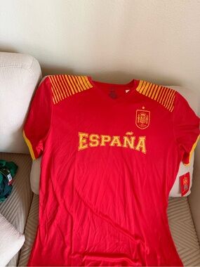 Red Soccer Jersey with Yellow Number 10 Spain -España futbol
